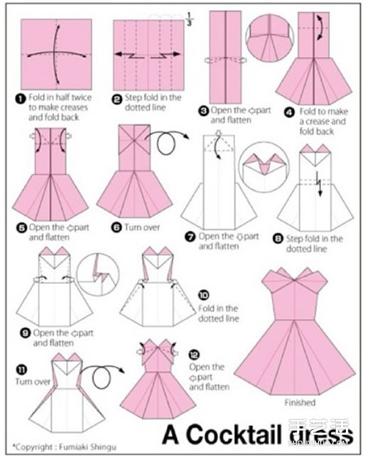 是不是感到很神奇,想不到简单手工折纸也能制作出这么逼真的裙子来呢!