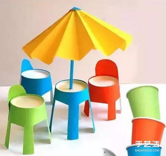 一次性纸杯手工制作椅子儿童玩具椅子制作教程