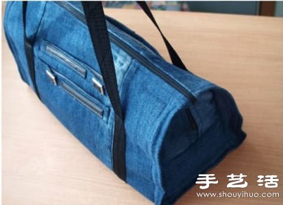 牛仔裤旧物改造diy制作大空间行李包