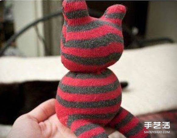 袜子小熊手工制作教程毛绒小熊用袜子做图解