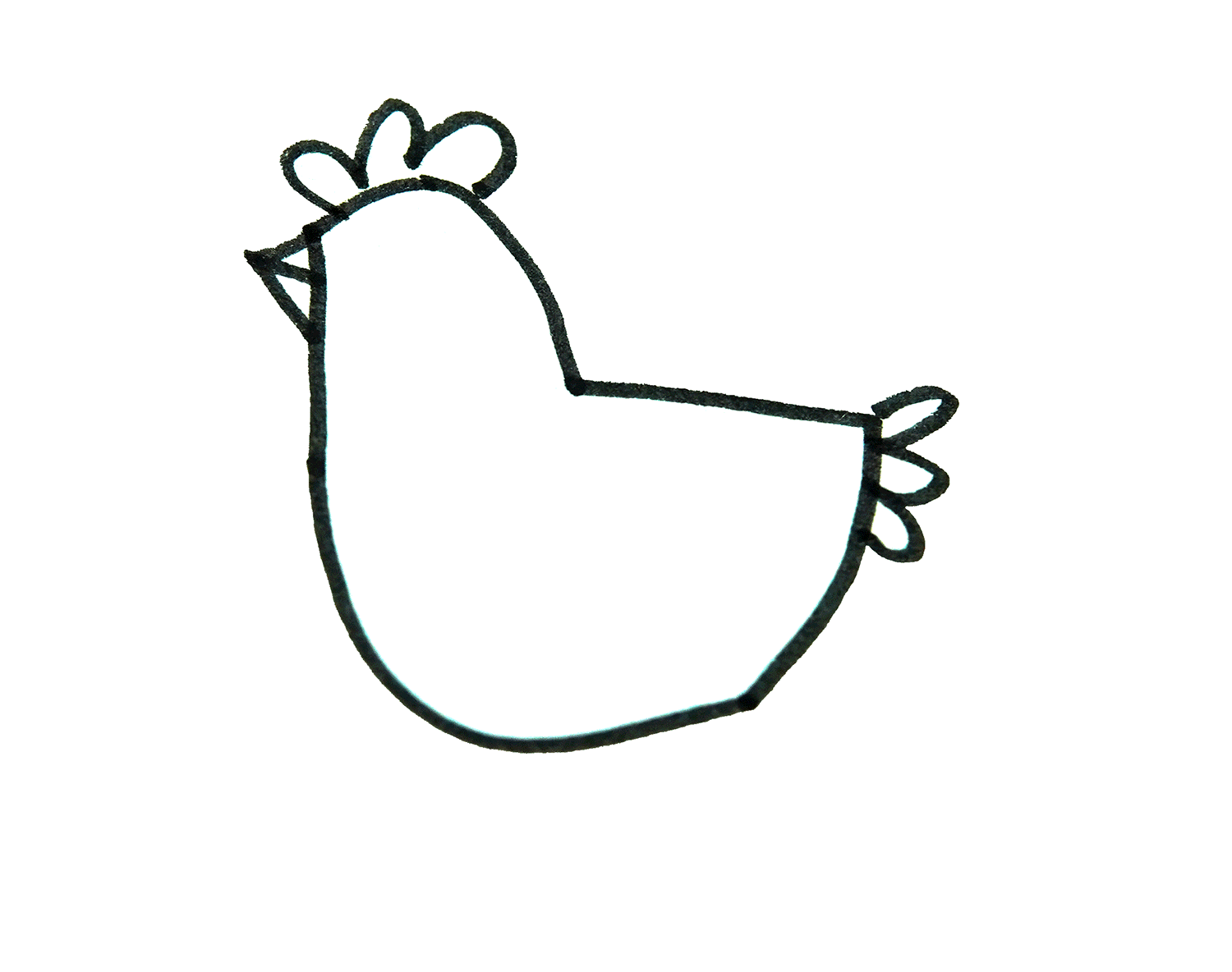 胖胖大母鸡简笔画画法图片步骤