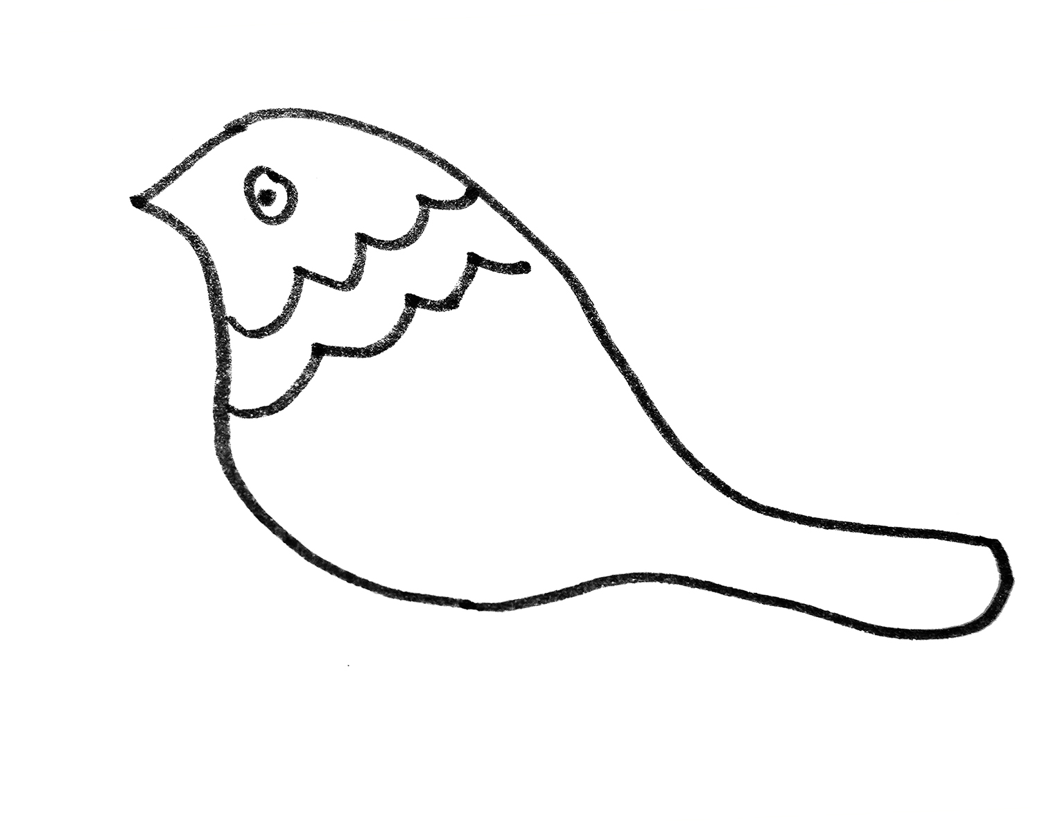 站立的小鸟卡通简笔画画法图片步骤