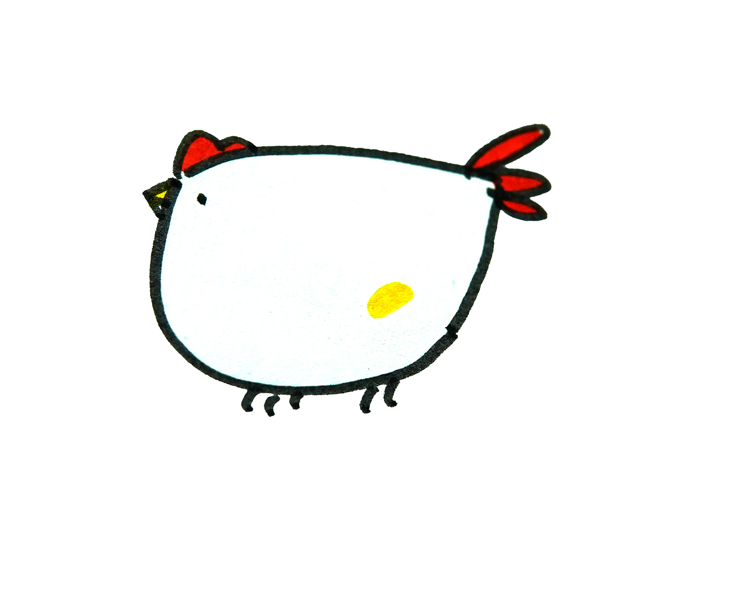 正面的母鸡简笔画画法图片步骤💛巧艺网