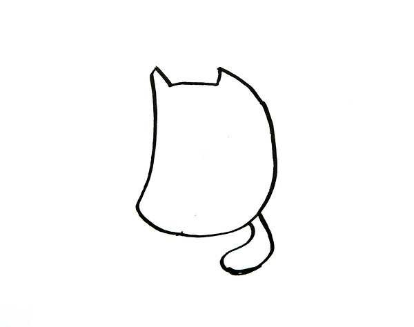 卡通小猫咪简笔画画法图片步骤
