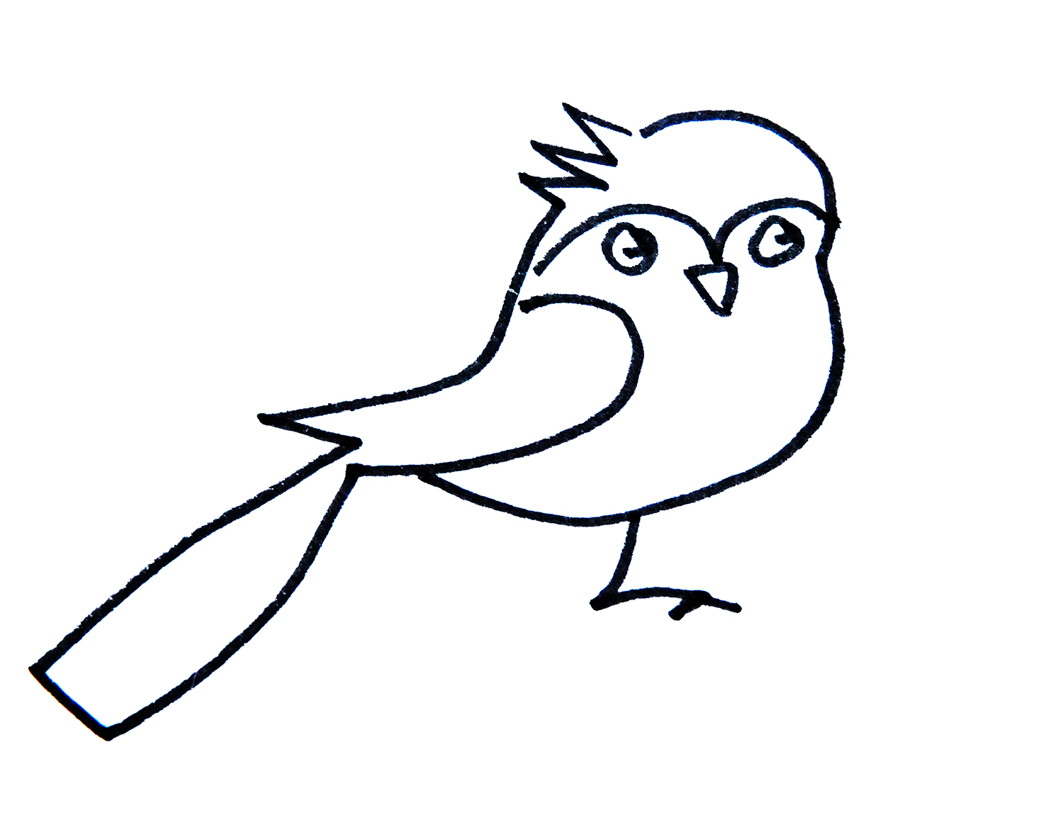 简单卡通小鸟简笔画画法图片步骤（冬奥儿童绘画） - 有点网 - 好手艺