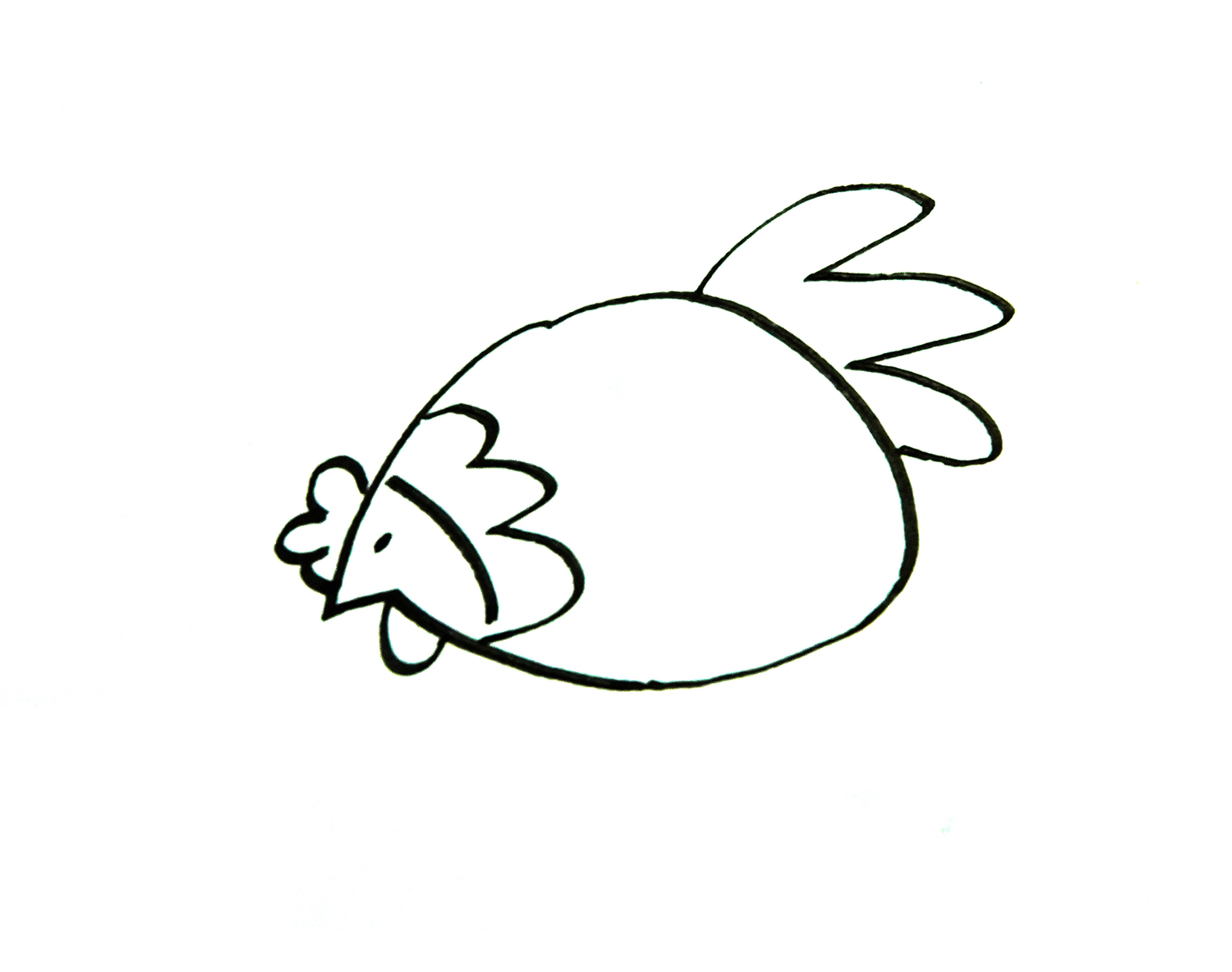 彩色胖母鸡简笔画画法图片步骤（爱国儿童画） - 有点网 - 好手艺