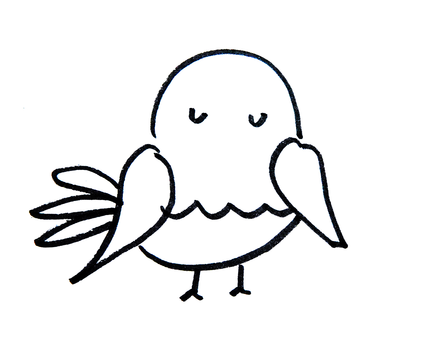 可爱小鸟简笔画画法图片步骤（画笔下文化遗产儿童绘画作品） - 有点网 - 好手艺