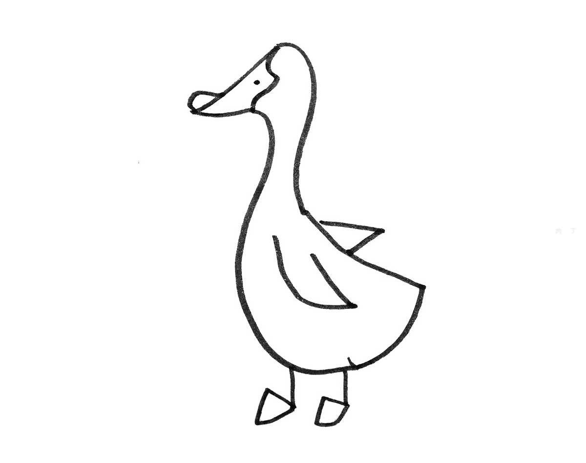 怎么画色彩小鸭子的画法步骤 幼儿简笔画步骤 肉丁儿童网