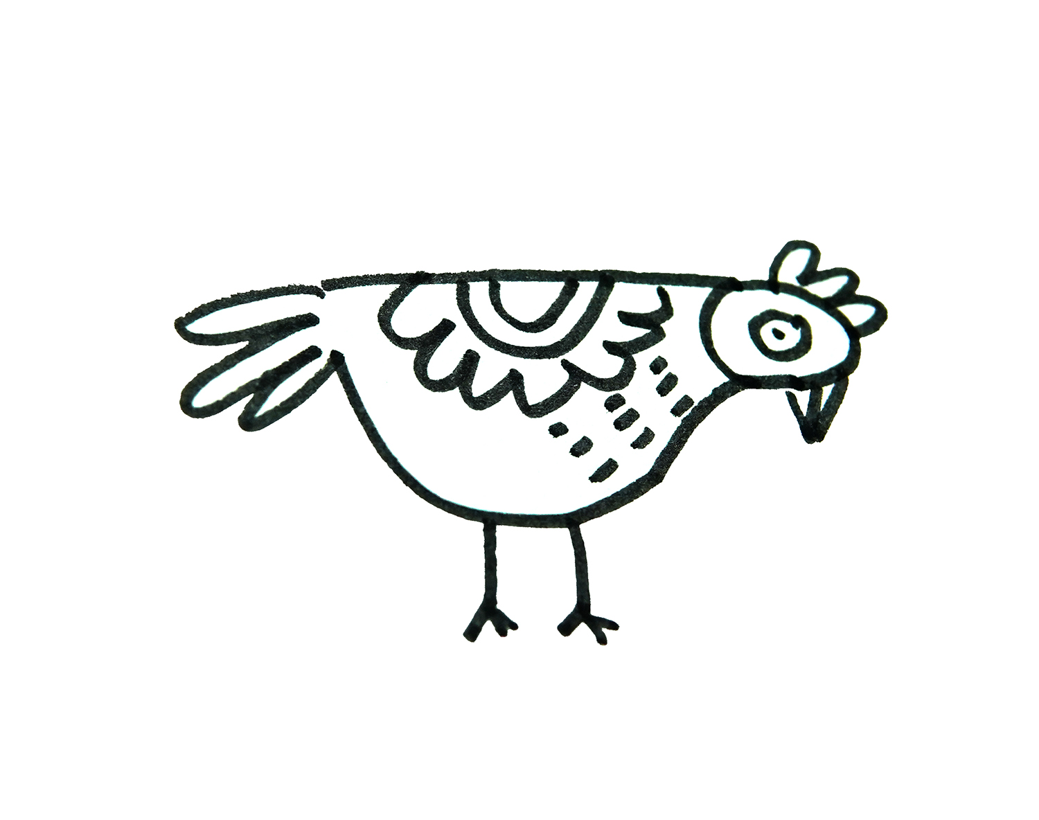简单公鸡简笔画画法图片步骤