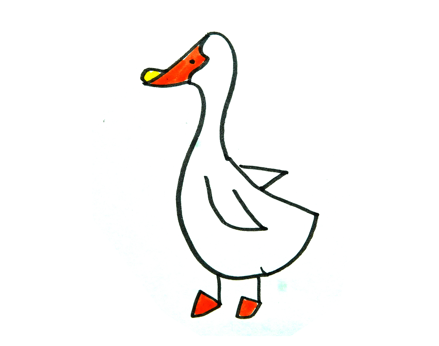 儿童简笔画步骤图 可爱的大鹅子画法