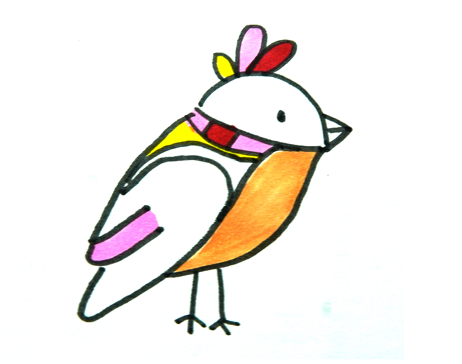 可爱的小鸽子简笔画画法图解