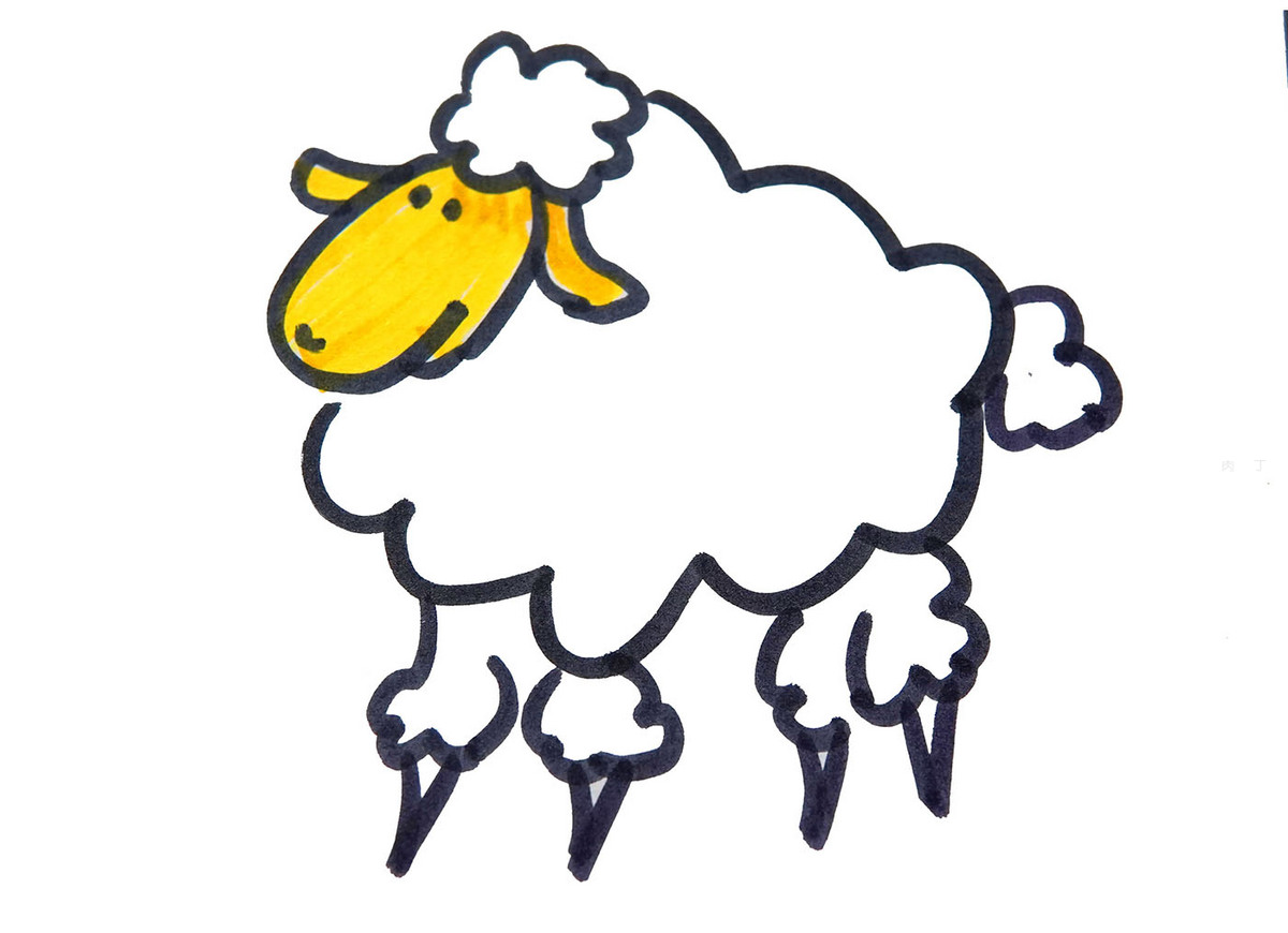 儿童画小羊的画法图解 简单简笔画图💛巧艺网