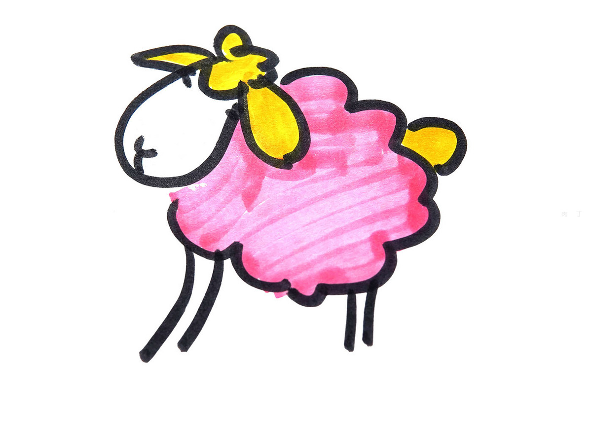 手绘小绵羊的画法教程 简单简笔画步骤图片 - 有点网 - 好手艺