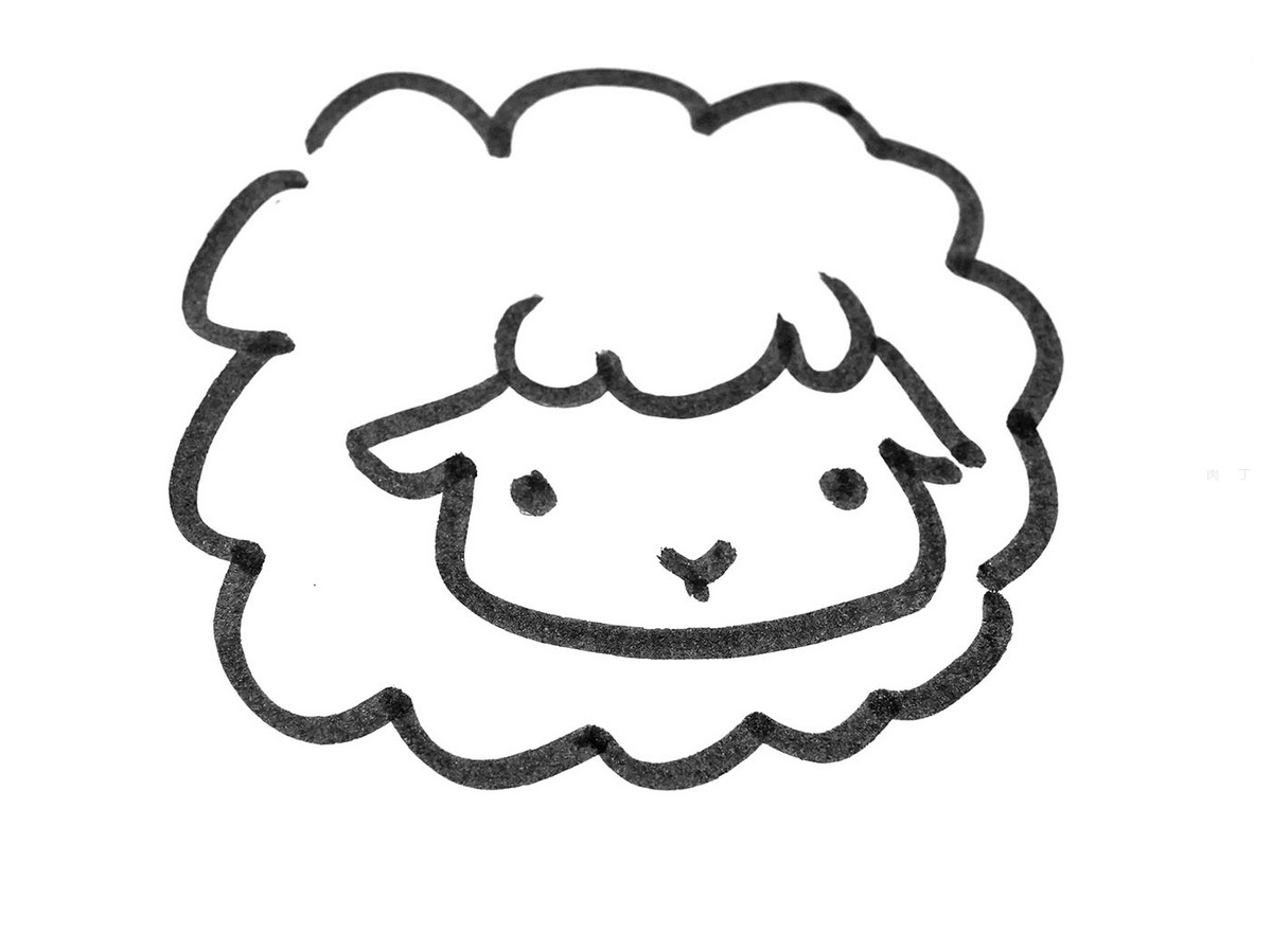小羊简笔画_陆地动物