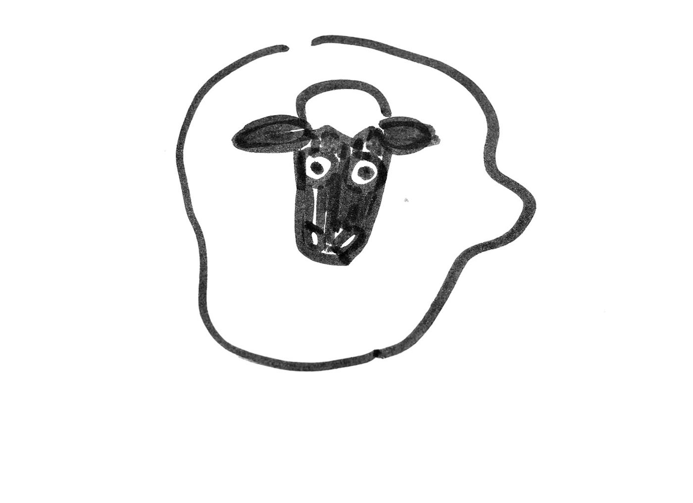 绵羊的画法步骤简笔画图片