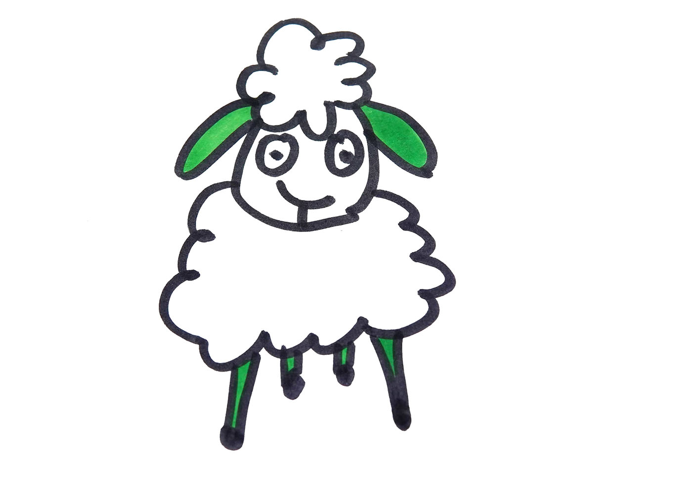 儿童简笔画教程 可爱小羊的画法详细步骤图解 肉丁儿童网
