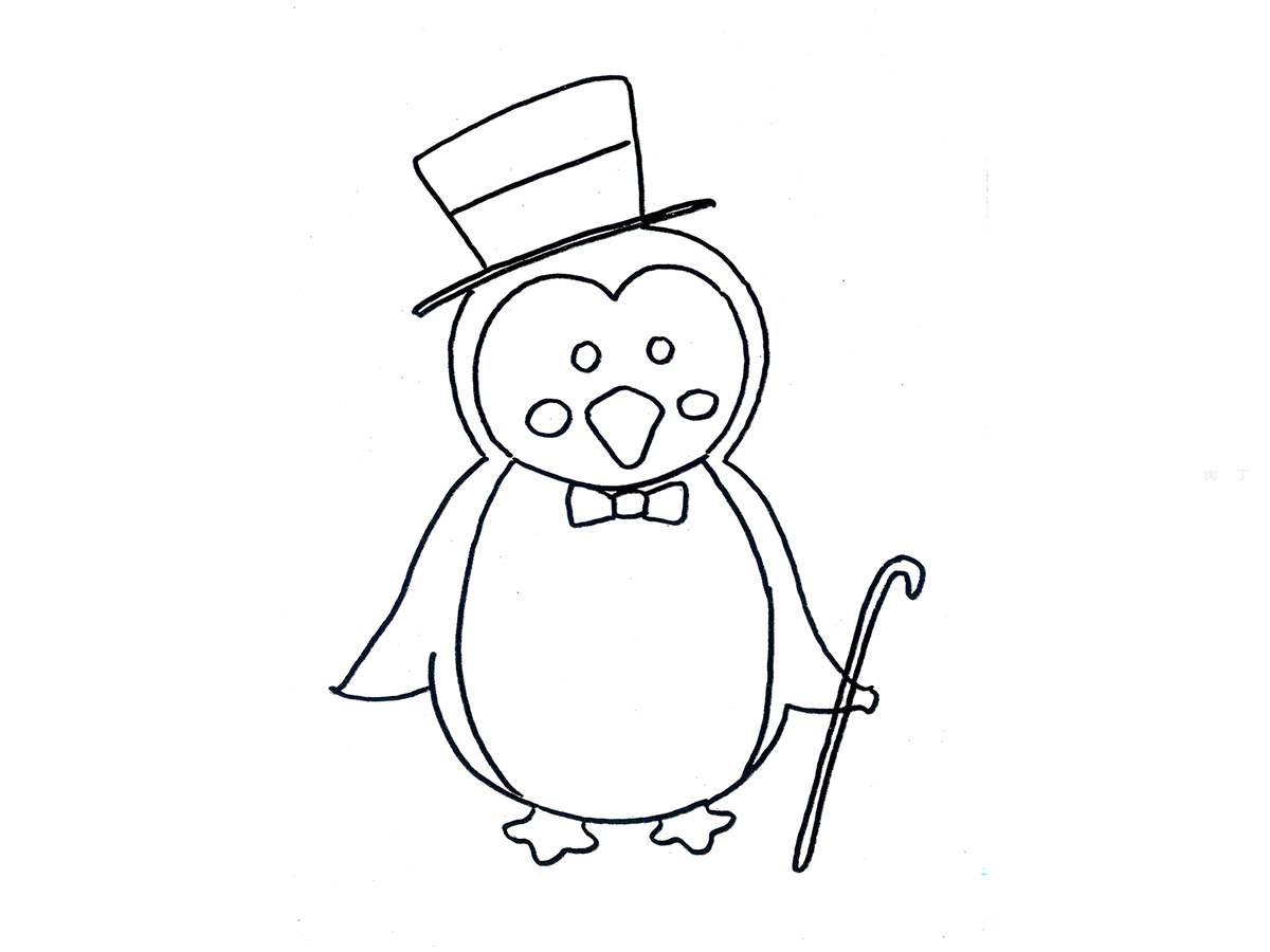 儿童画小企鹅的画法图解教程 简笔画图（儿童绘画春天的图片） - 有点网 - 好手艺