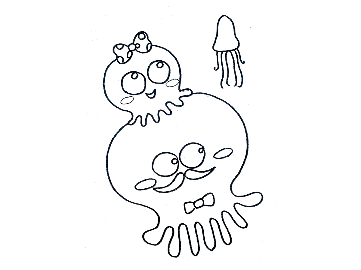 可爱卡通章鱼简笔画画法图片步骤