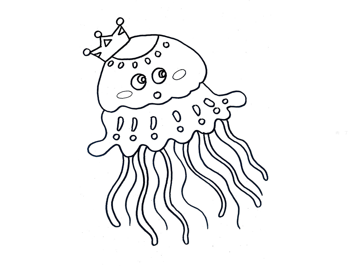 可爱小水母简笔画画法图片步骤💛巧艺网