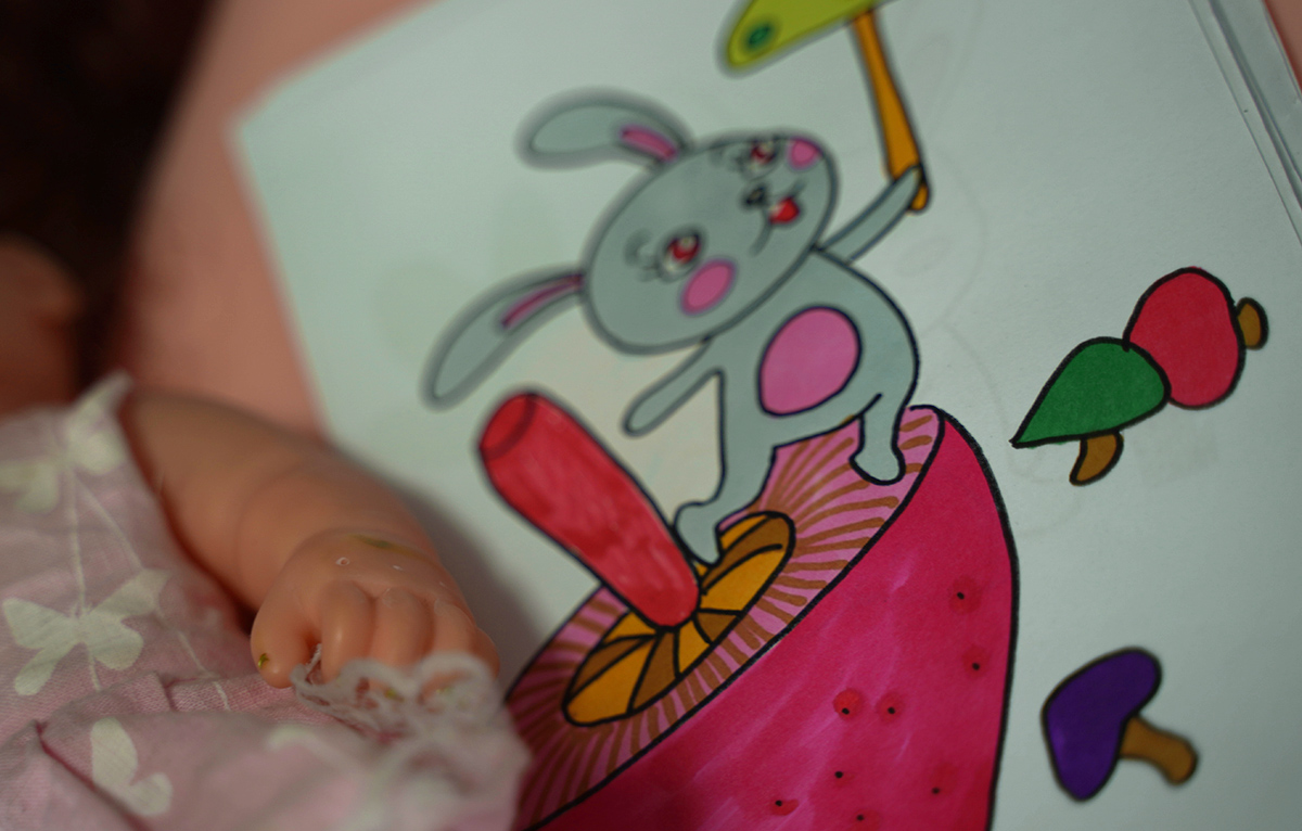 卡通小兔子Rabbit简笔画 漂亮又简单采蘑菇的小兔子画法
