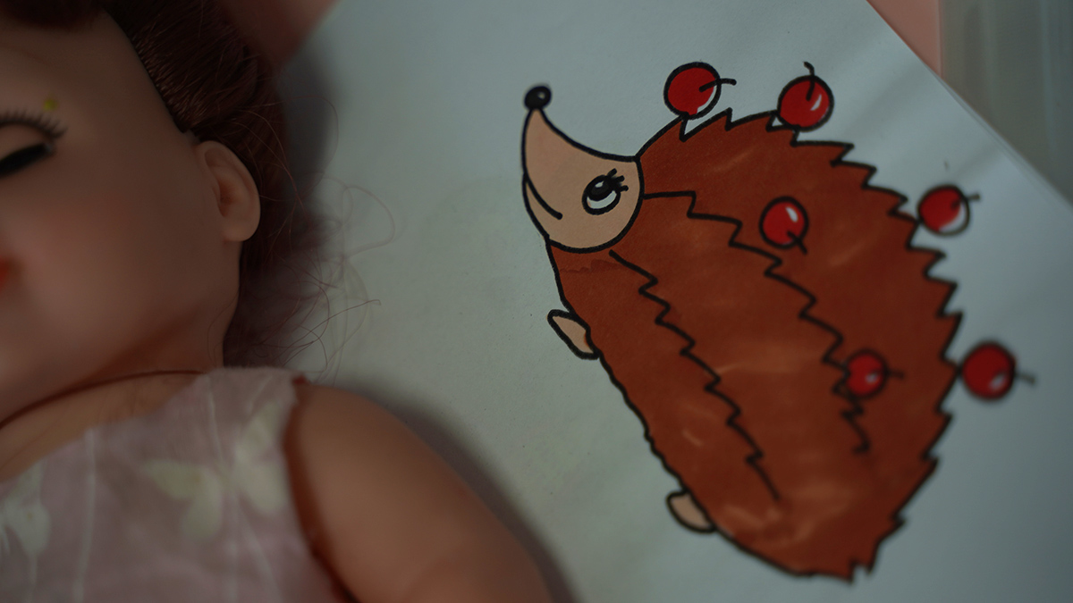 儿童画有颜色小刺猬的画法 儿童简单可爱简笔画步骤图片