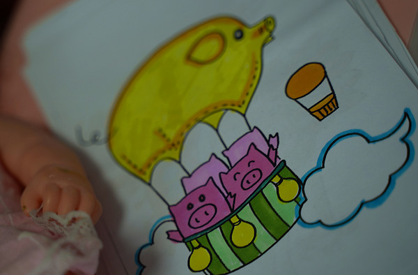 色彩小热气球的画法步骤教程  儿童简笔画图片