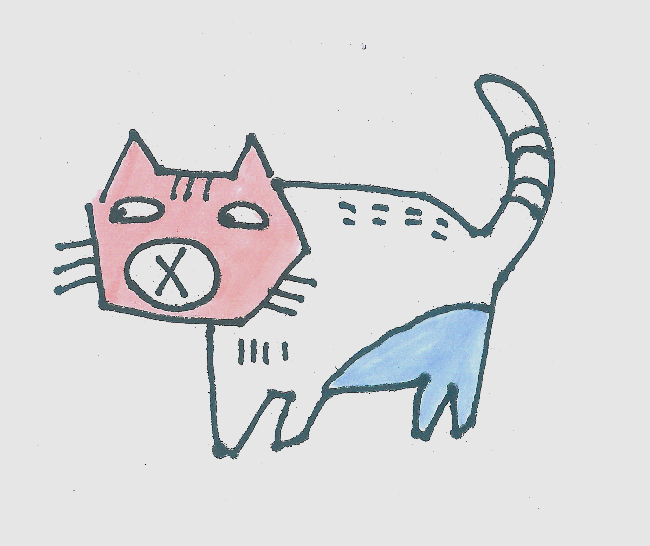 粉红萌小猫简笔画画法图片步骤