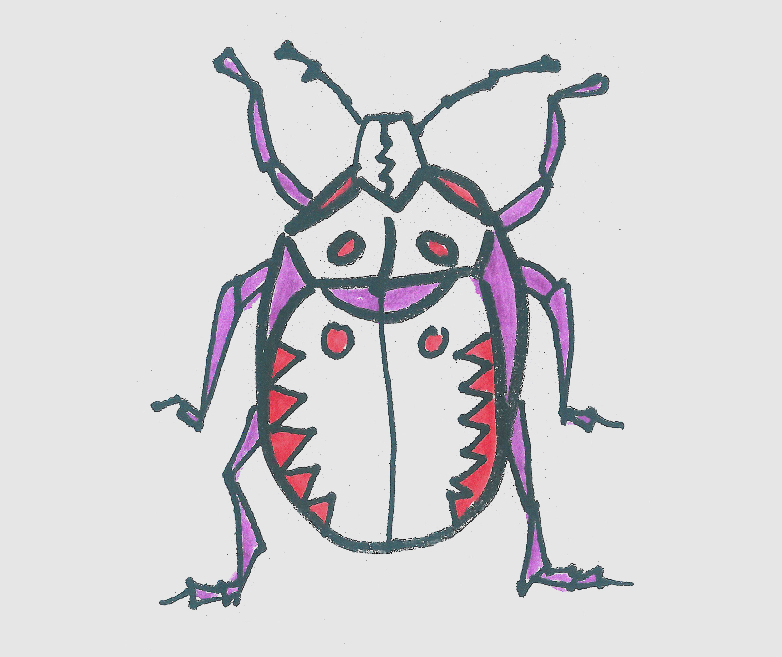 简笔画有颜色瓢虫 一步一步教可爱瓢虫的画法