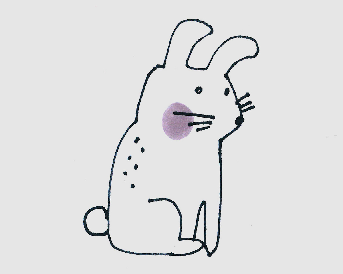 7-8岁简笔画教程 小白兔的画法图解💛巧艺网