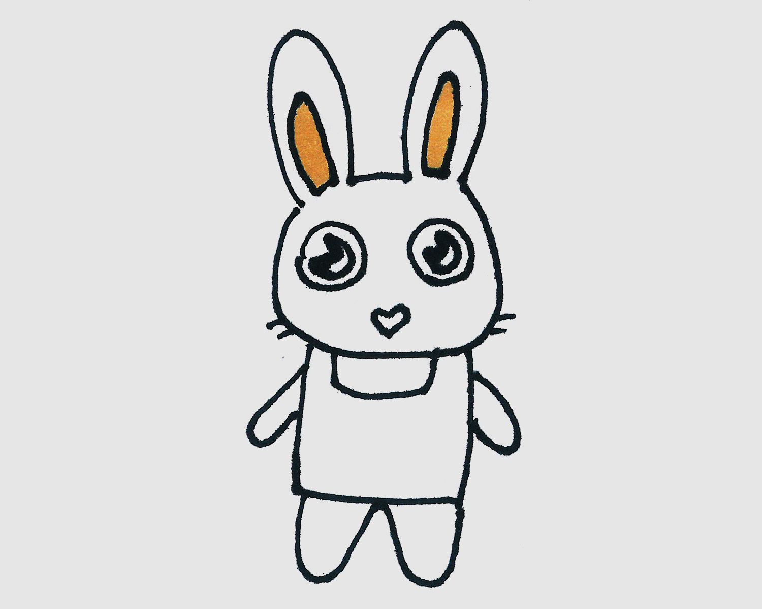 卡通兔子简笔画画法图片步骤