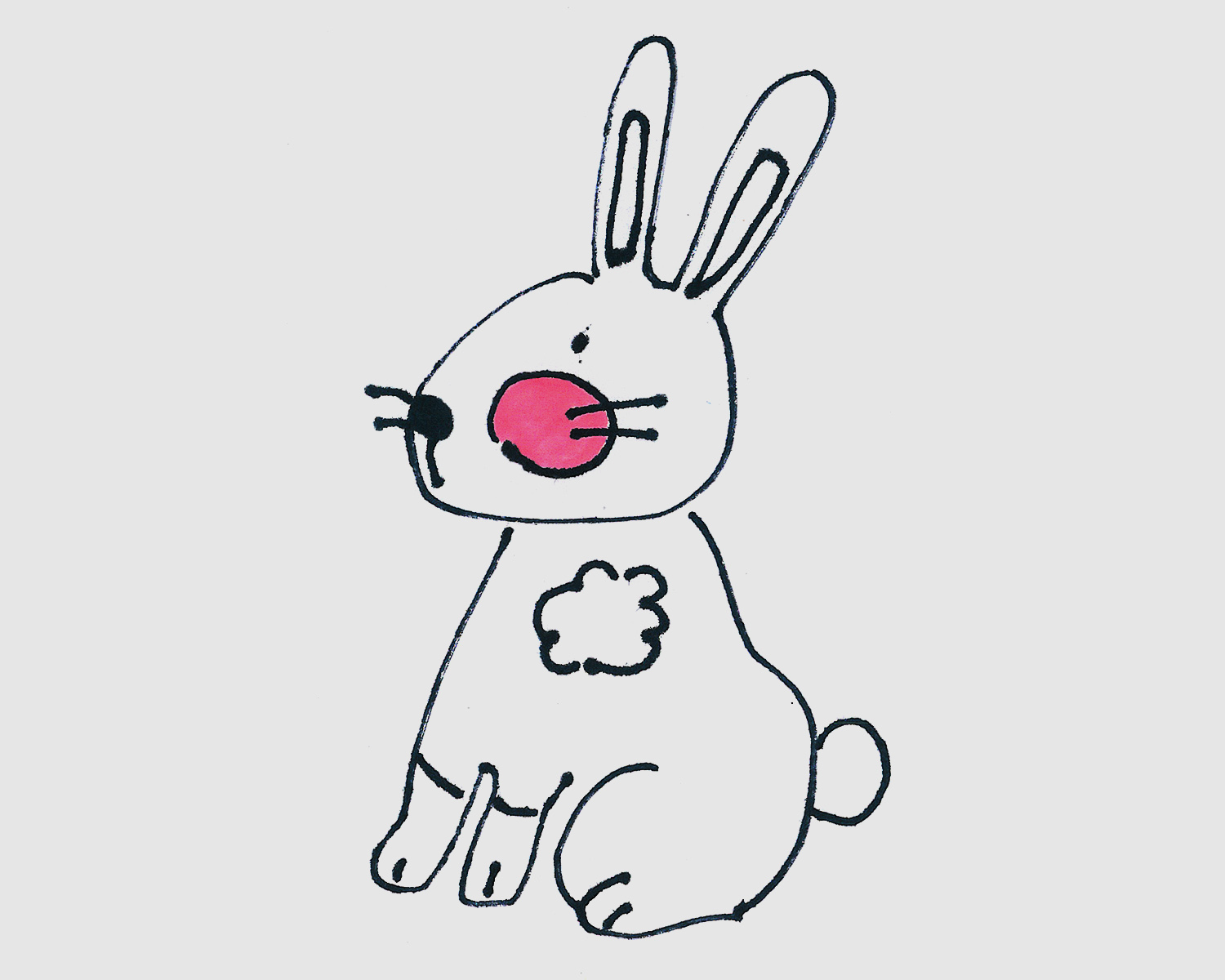 4-5岁简笔画作品 有颜色小兔子怎么画