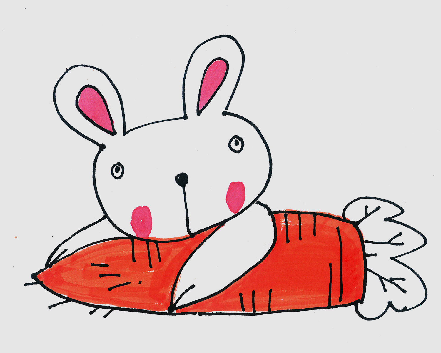 七八岁儿童简笔画优秀作品 带颜色小小白兔怎么画