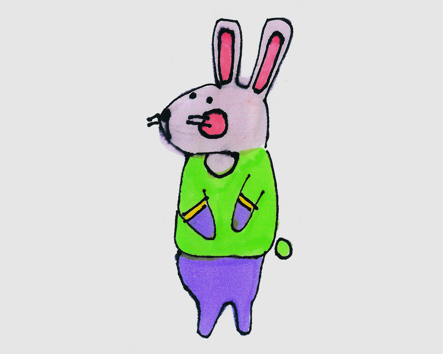 4-6岁简笔画优秀作品 兔子的画法图解教程