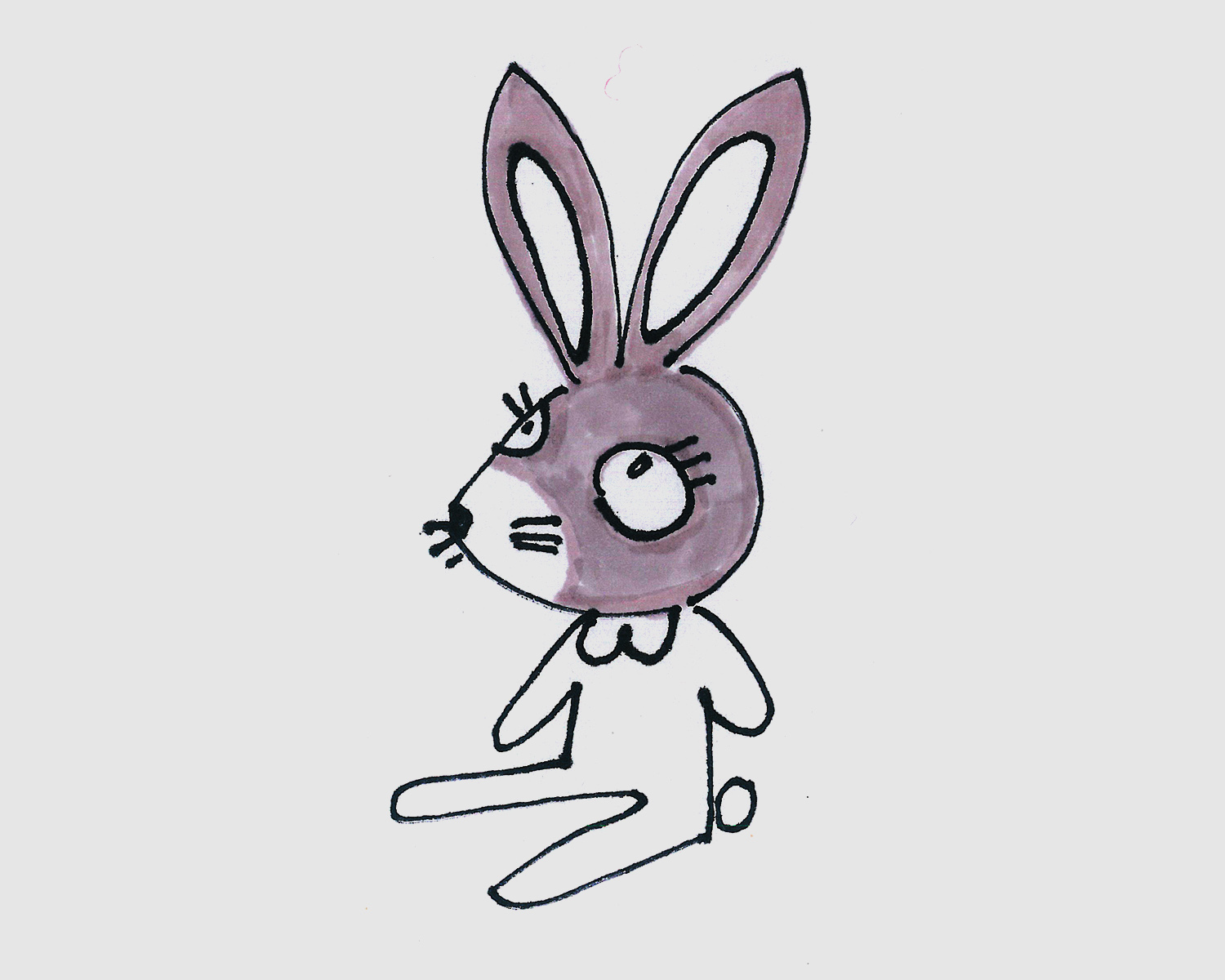 六七岁儿童画教程 有颜色小兔子怎么画