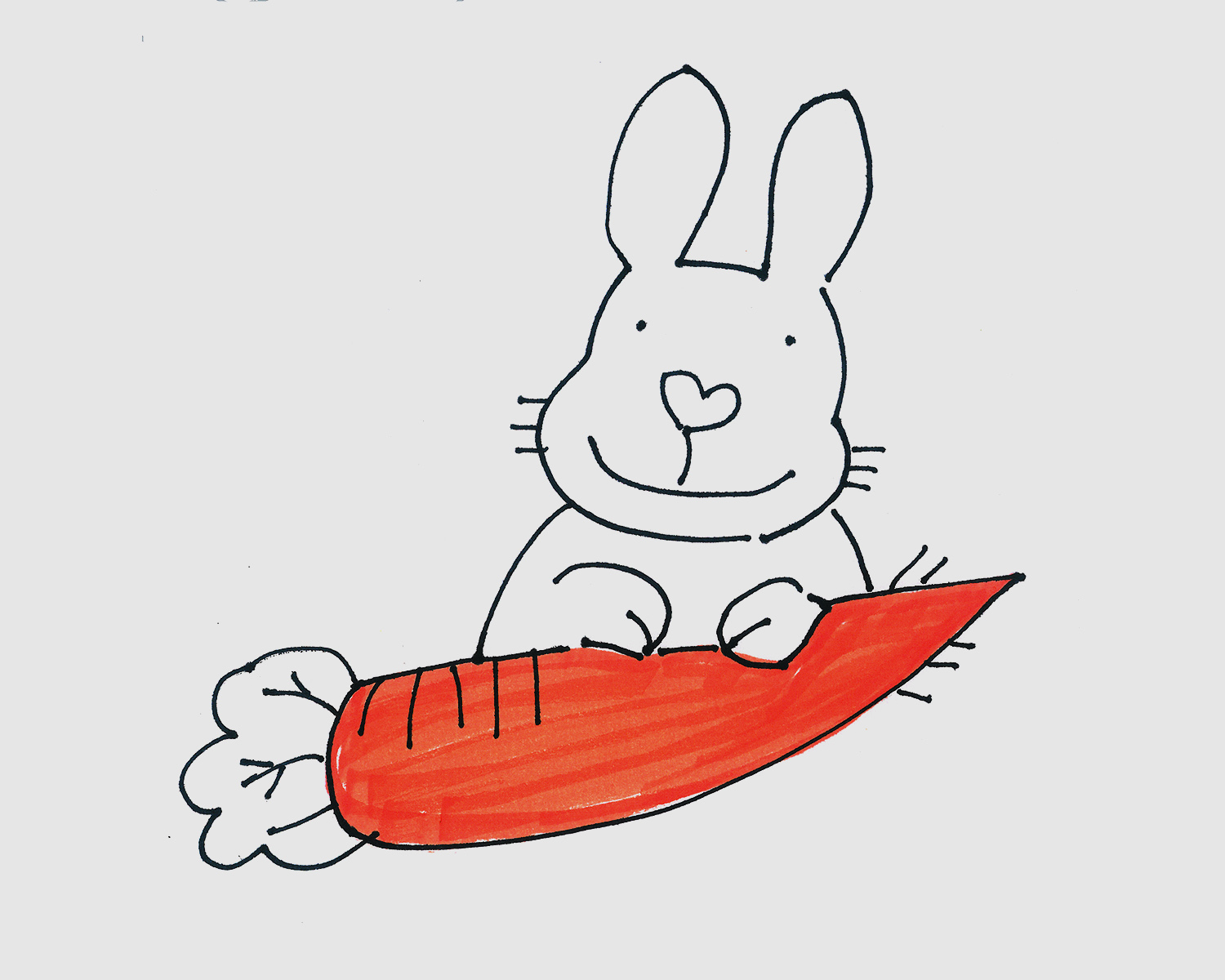 六七岁简笔画作品 色彩小兔子怎么画好看