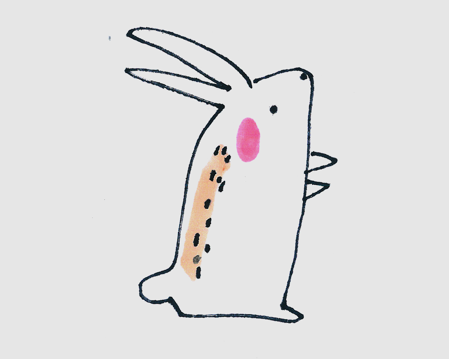五六岁简笔画启蒙教程 简单小白兔的画法