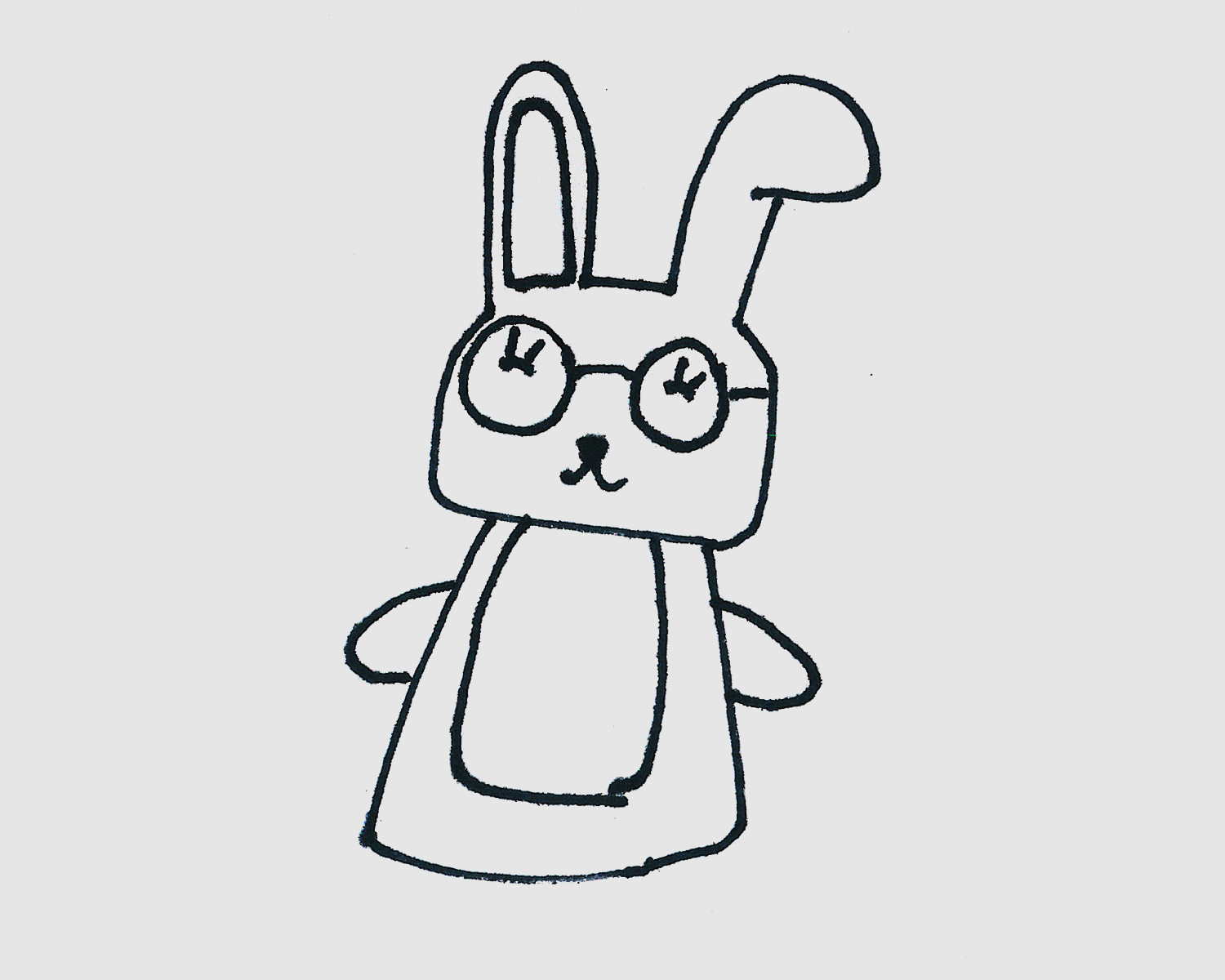 4-6岁简笔画作品 色彩兔子的画法图解教程
