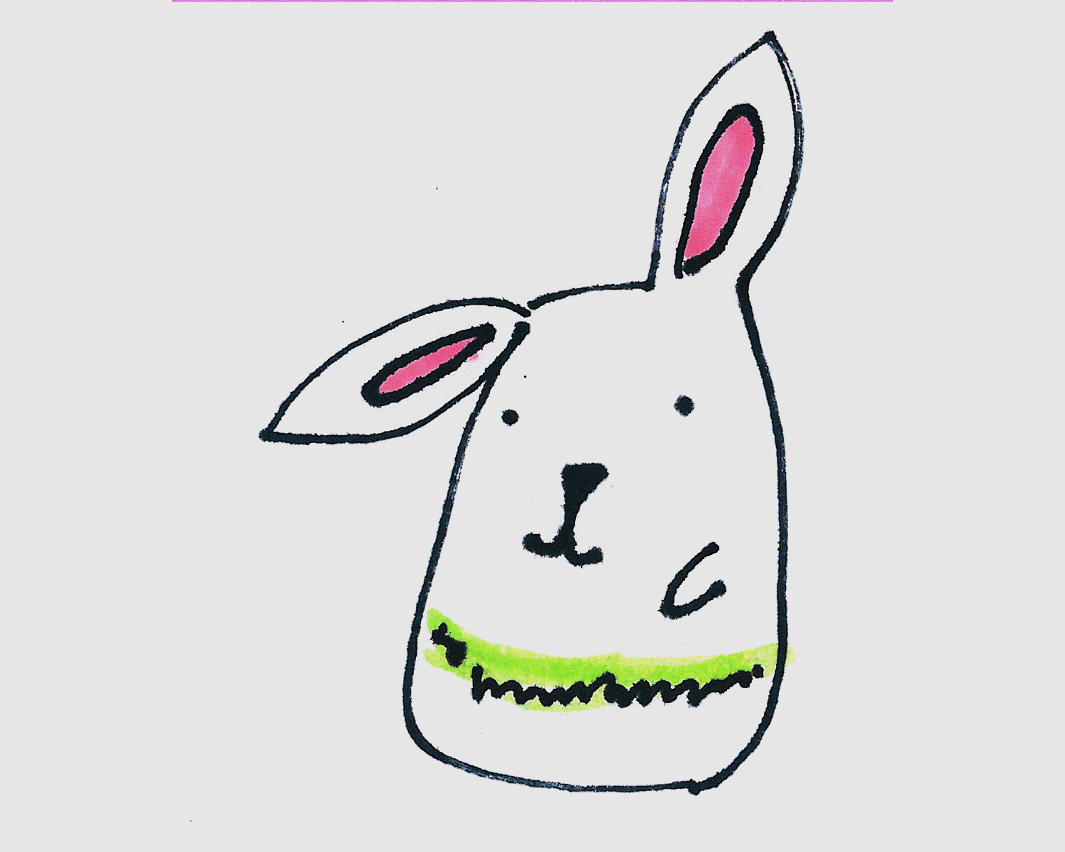 4-6岁简笔画启蒙教程 色彩小小白兔的画法图解教程