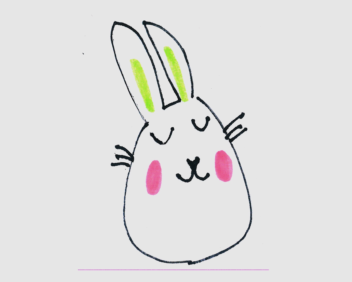 6-7岁儿童画作品 可爱兔子怎么画简单又好看