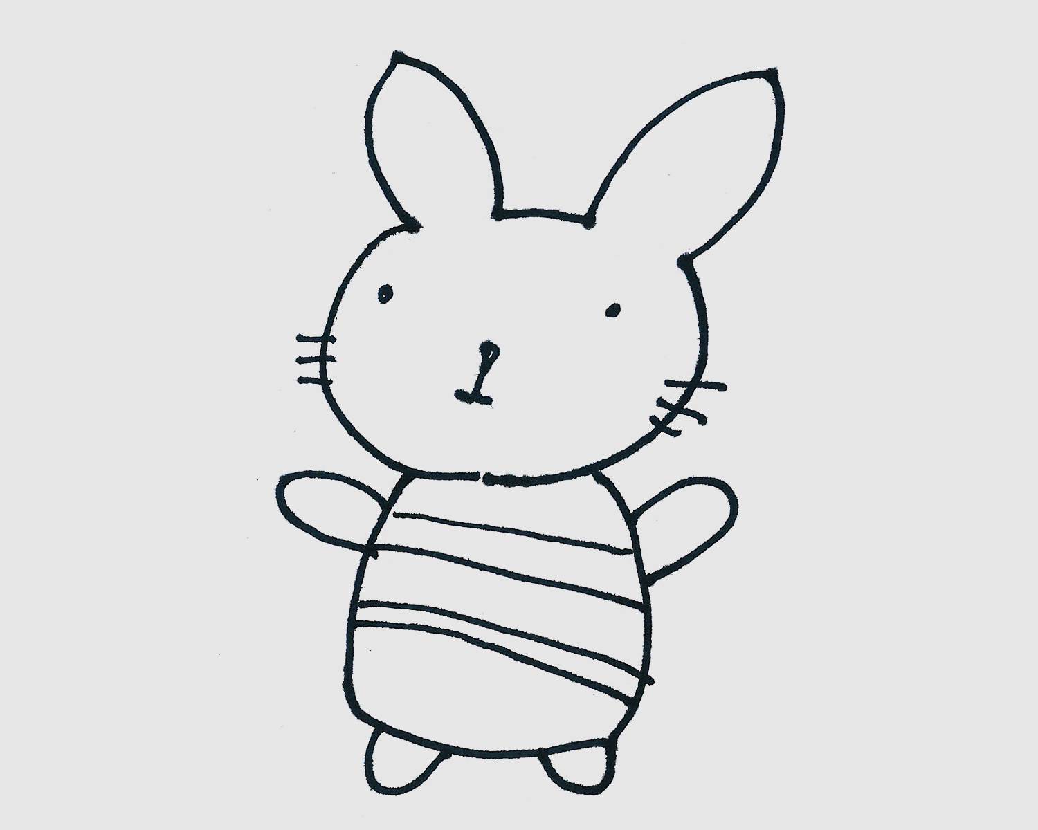 3-6岁儿童简笔画教程 有颜色小白兔怎么画简单又好看