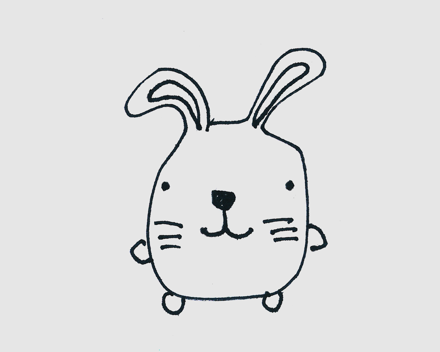 萌萌的简笔画兔子的画法图片步骤
