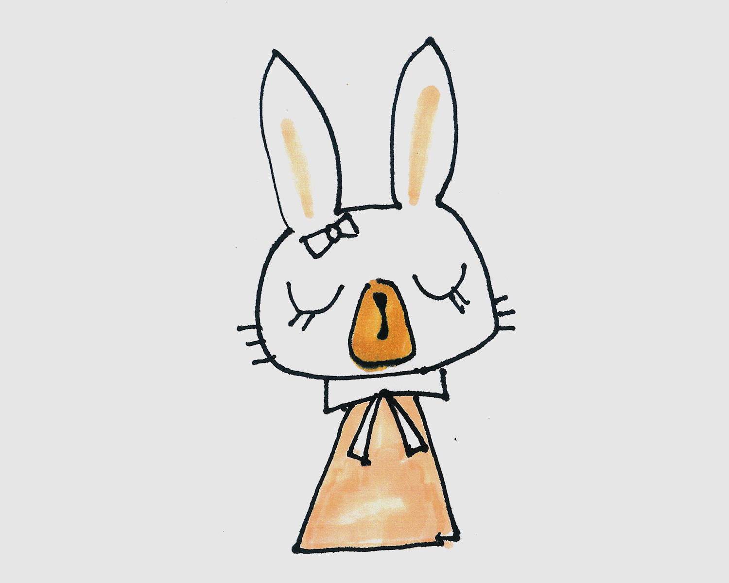 5岁简笔画作品 色彩小兔子怎么画好看