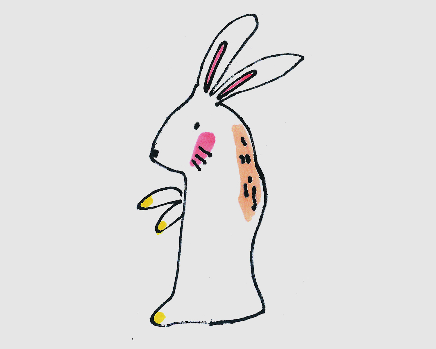 7-8岁简笔画教程 小白兔的画法图解（亲亲一家人儿童画） - 有点网 - 好手艺