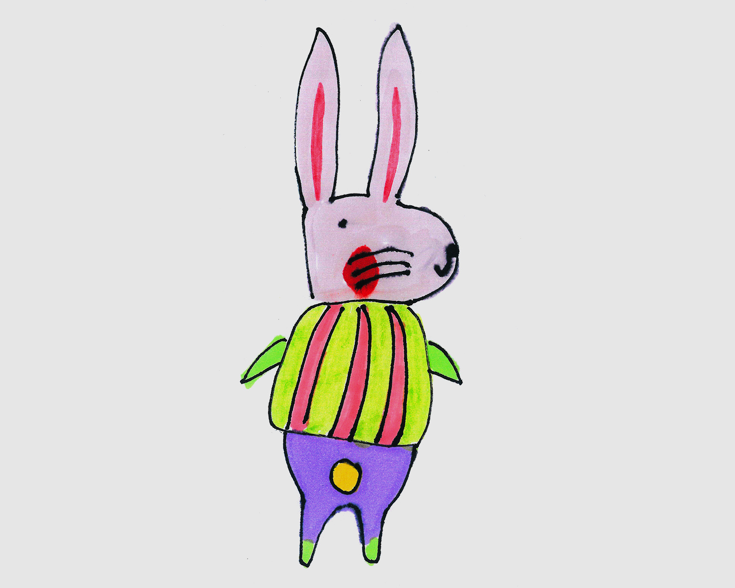 4岁简笔画教程 兔子的画法