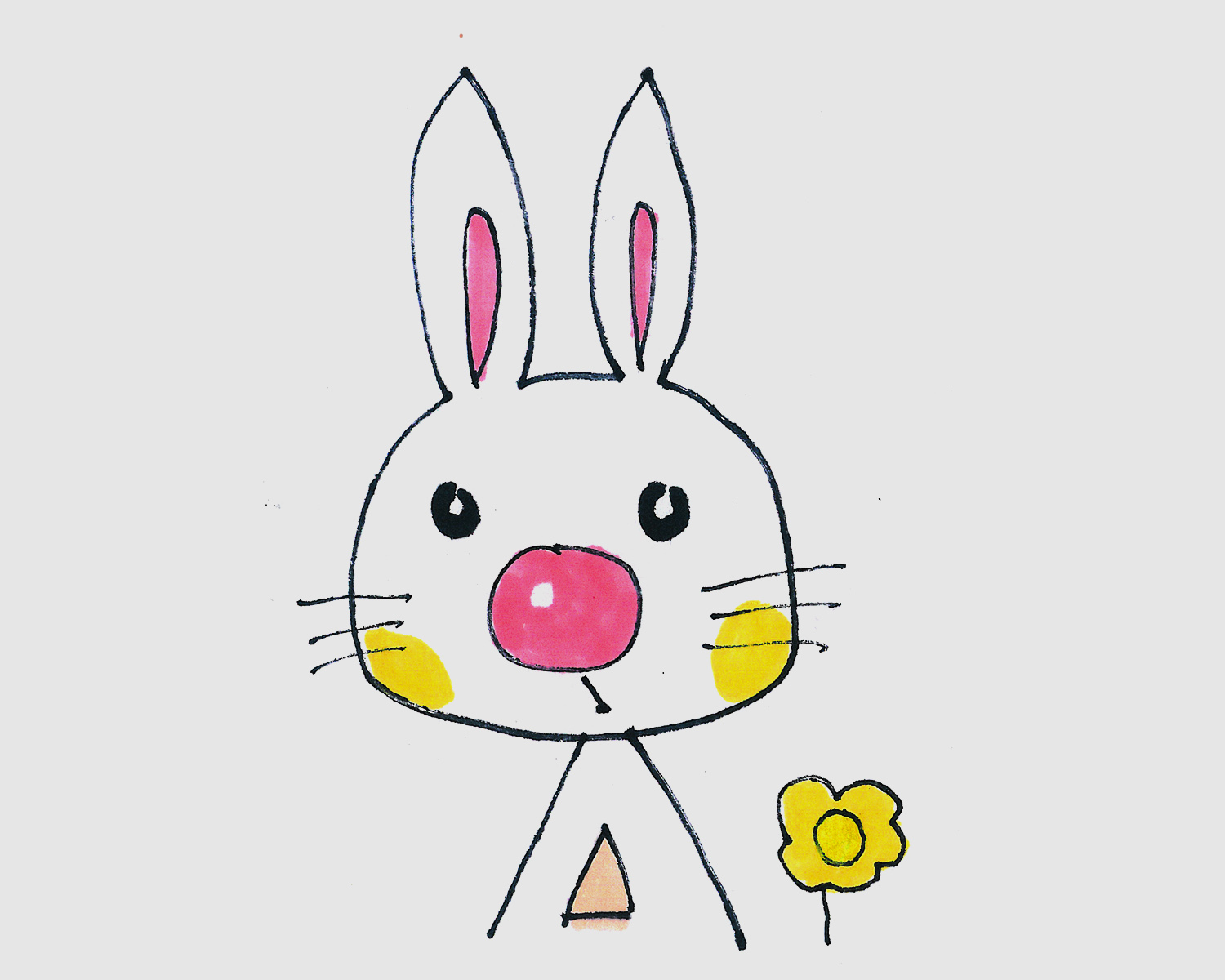 7-8岁简笔画教程 小白兔的画法图解