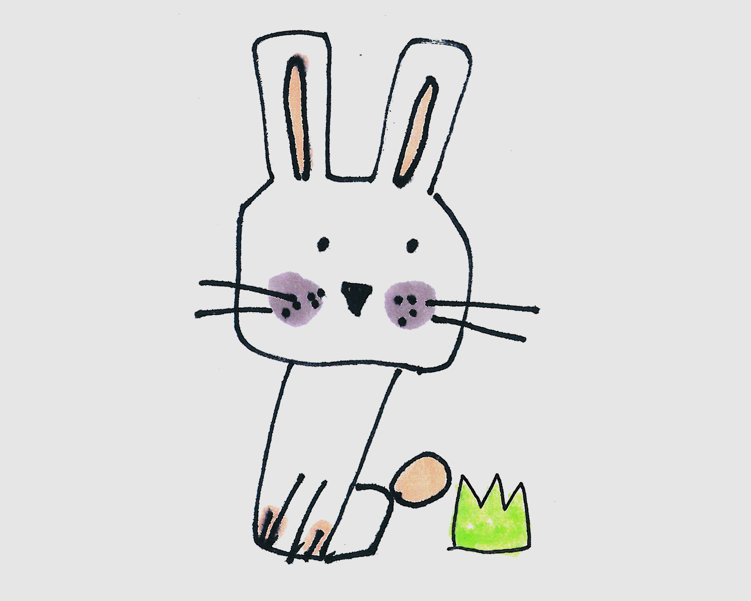 六七岁儿童画教程 色彩兔子的画法