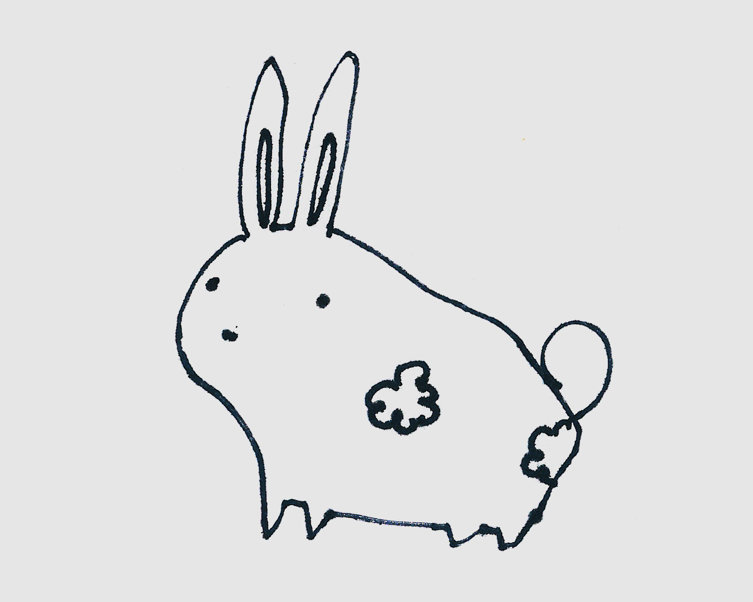 4岁儿童画优秀作品 色彩小白兔的画法教程