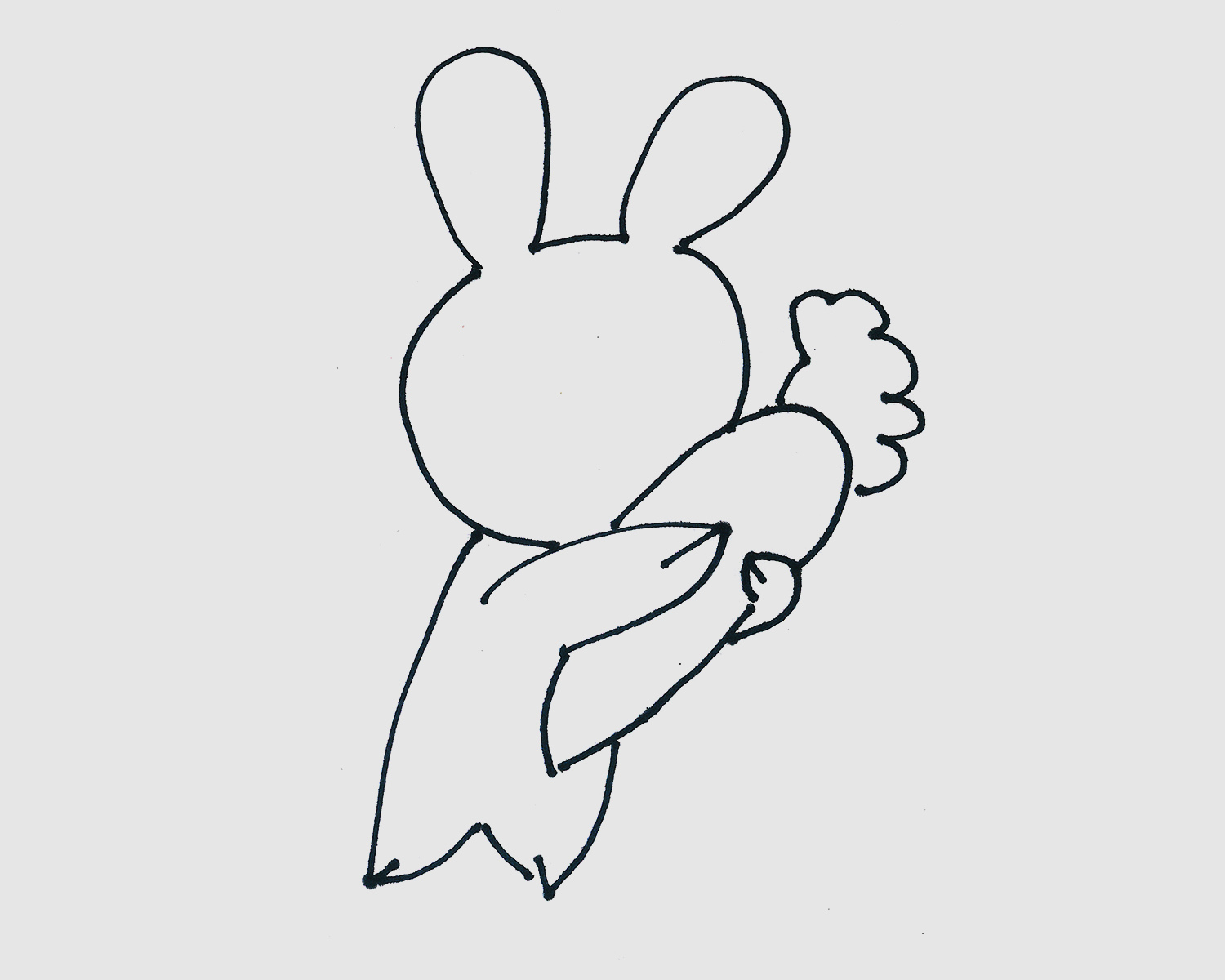 7-8岁简笔画优秀作品 简单小白兔的画法