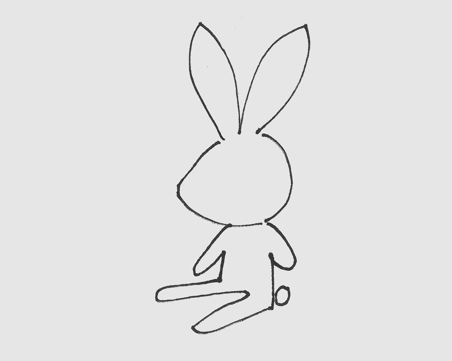 六七岁儿童画教程 有颜色小兔子怎么画