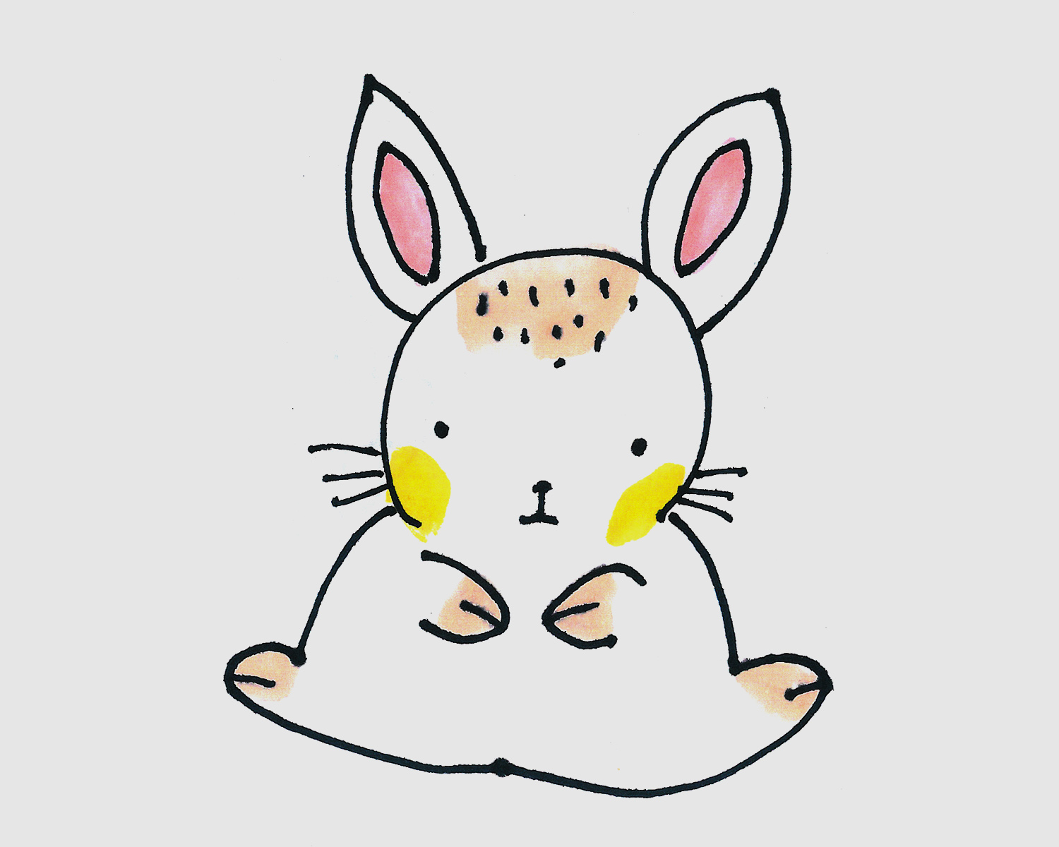 4-6岁简笔画教程 小小白兔的画法